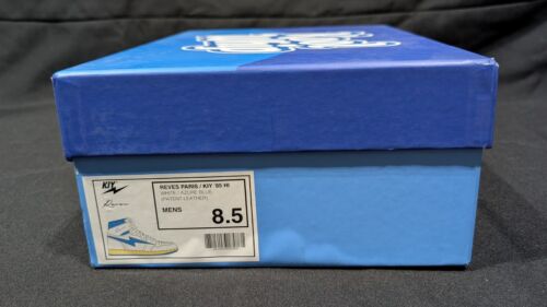 Reves Paris KIY 85 HI White/Azure Blue Men' Size 8.5 BOX, LACE and BAG ONLY! - Picture 3 of 7
