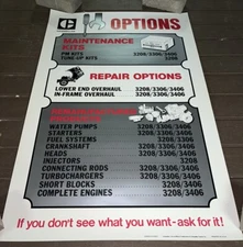NOS Vintage CAT Maintenance Kits 25”x38” Poster Sign - Repair Options LEWQ4333
