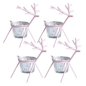 4pcs Reindeer Candle Holder Indoor Home Decoration Table