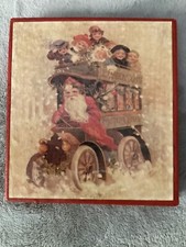 Vintage Santa "Daddy Xmas Motor Bus" Christmas Large Wood Block Puzzle/9 Piece