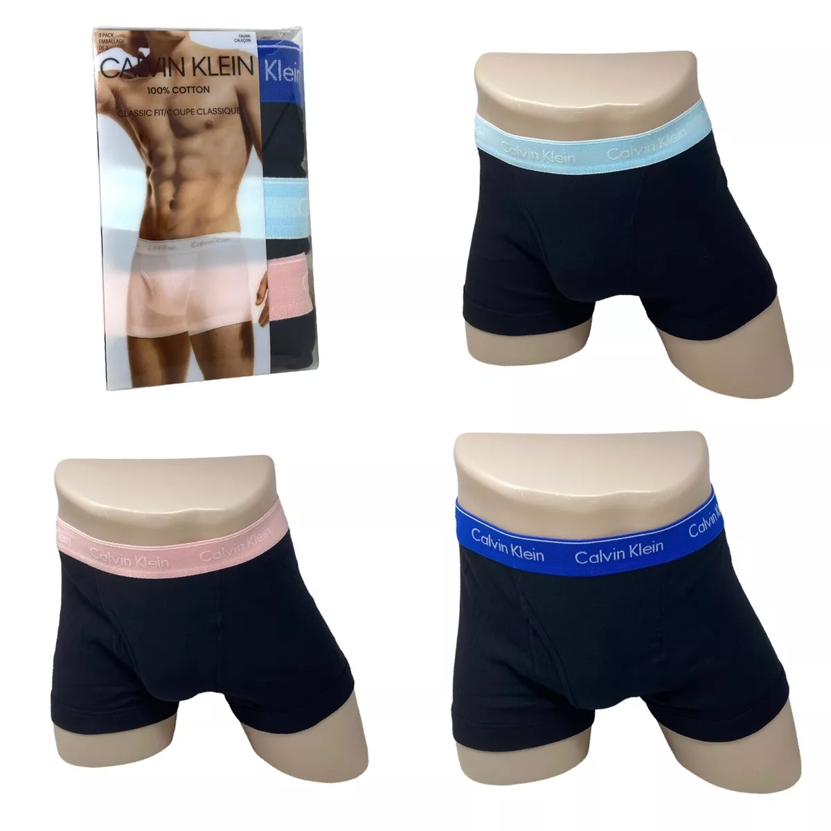 Calvin Klein Men s Underwear Cotton Classics Trunk 3 Pack Black NB4002 929