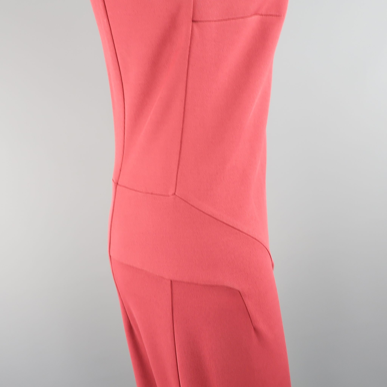 Abito a turni YVES SAINT LAURENT taglia 14 misto viscosa bordeaux collo a V