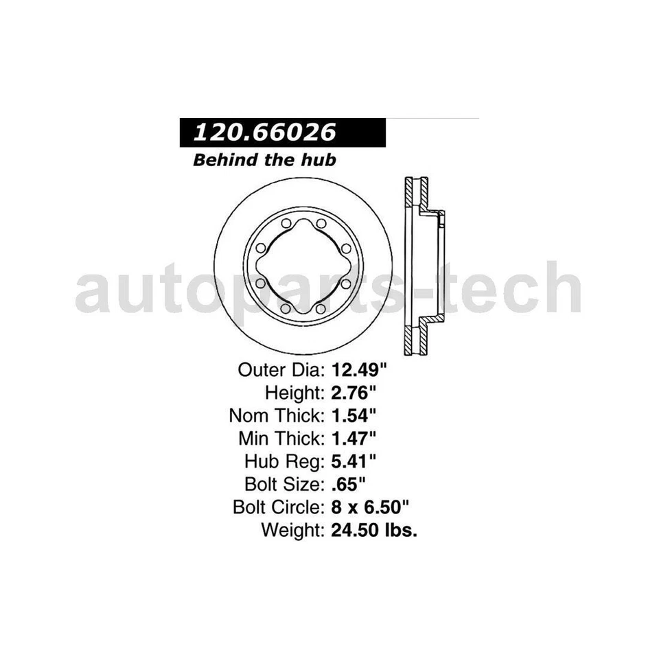 Juego de 3 pastillas de freno de disco delanteras Centric Parts rotor de freno de disco para Chevrolet K3500 Foto 4 de 4