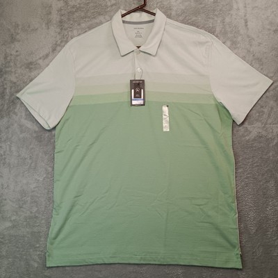 Van Heusen Soft Touch Polo Shirt Men XL Fade Stripe Color Frosted Green NWT