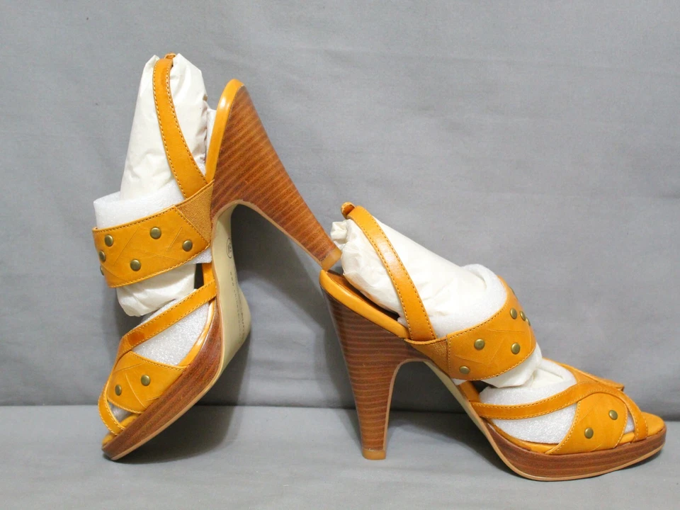 CHINESE LAUNDRY Mujer Tacón Alto Eslinga Espalda Sandalias Talla 6 M Cuero Tostado NUEVO Foto 3 de 4