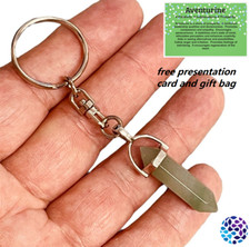 Aventurine Point wand Stone Crystal Key Ring Keyring Keychain Reiki Healing