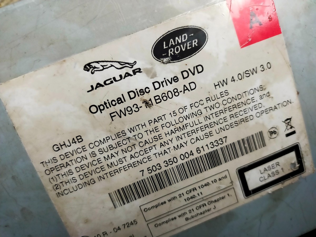 ジャガー　XF DVDプレーヤー　FW93-11B608-AD 2017 JAGUAR XJ DVD DISK NAVIGATION DRIVE CD PLAYER FACTORY OEM