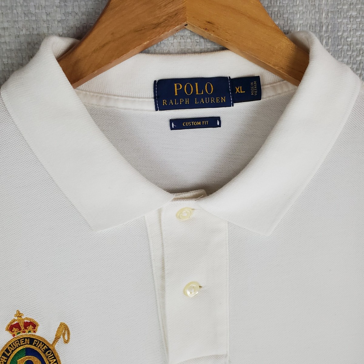 POLO RALPH LAUREN Size XL Mens White Equestrian Rugby Polo Shirt 