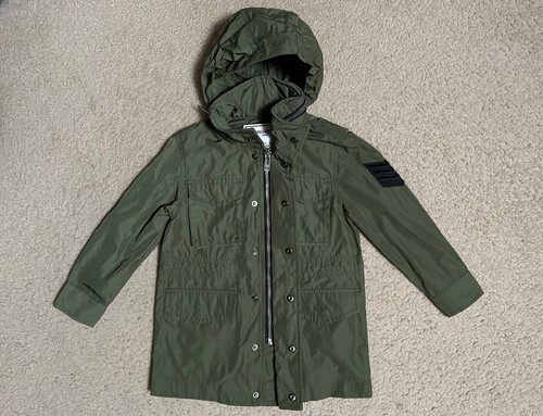 ZADIG & VOLTAIRE Parka hooded Jacket Kids Boys green full zip button hoodie