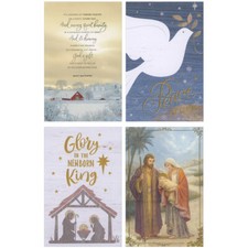 Religious Assortment Barn in Winter Dove Nativity Box of 20 Christmas Cards