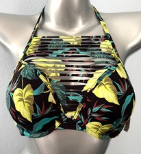 Victoria's Secret Swim Nwt High Neck Strappy Push Up Underwire Palm Bikini Top
