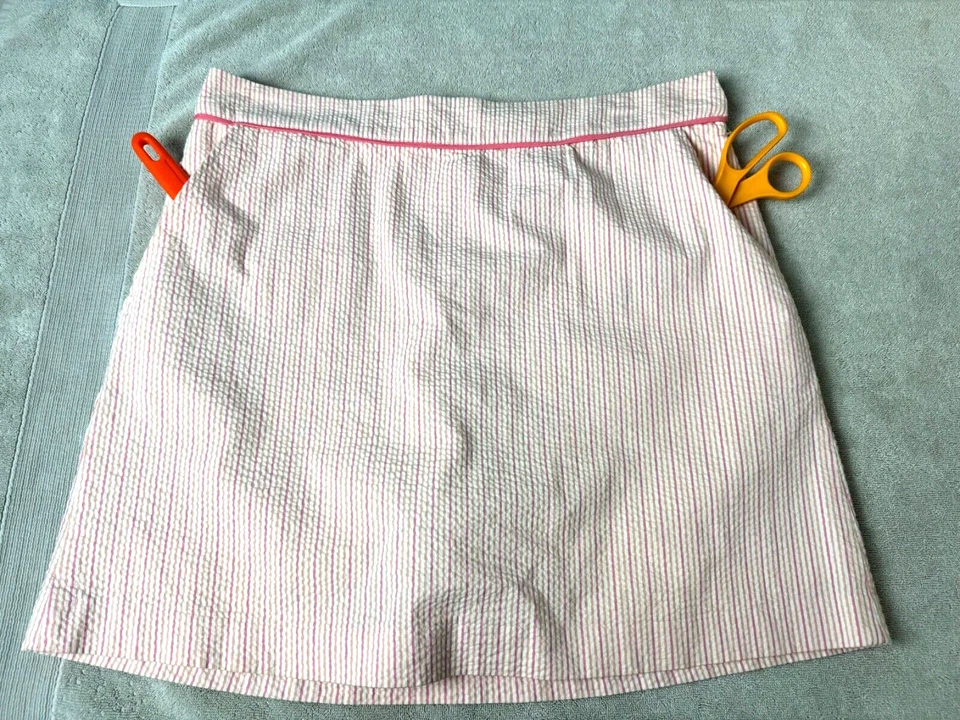 Pantalón corto para mujer Fairway & Greene 6 naranja rosa Seersucker golf tenis atletismo Foto 3 de 4