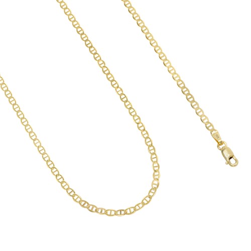 14K Yellow Gold Solid 3mm Womens Mariner Anchor Flat Link Chain Bracelet 7" - Picture 6 of 9