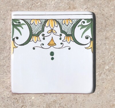 Handbemalte 10x10cm BORDÜRE Fliese, provenzalische Moustier Troubadour Design Bordüren
