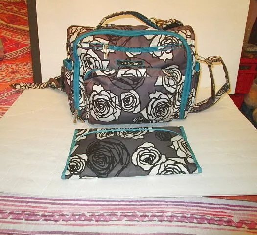 JuJuBe CHARCOAL ROSE Organizer DIAPER BAG Crossbody BACKPACK