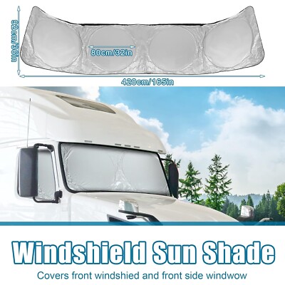 For Peterbilt 579 Semi-Truck Windshield & Side Window Sun Shade UV Block Cover