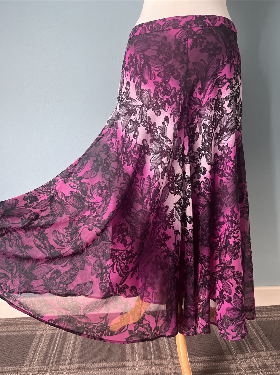 Floral Long Flowy Skirt Size 12 Polynesian Floral Long Green