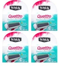 Schick Quattro For Women Sensitive Aloe Razor Blade Refills, 16 Cartridges