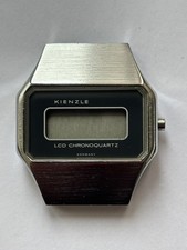 Rarität Vintage Kienzle Luxus Watch Set Edelstahl Jumbo LCD Digital 1975 DEFEKT