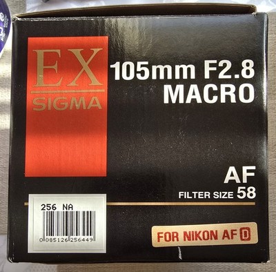 Sigma 105mm f/2.8 EX Macro Lens for Nikon AF D with Case & Box | eBay