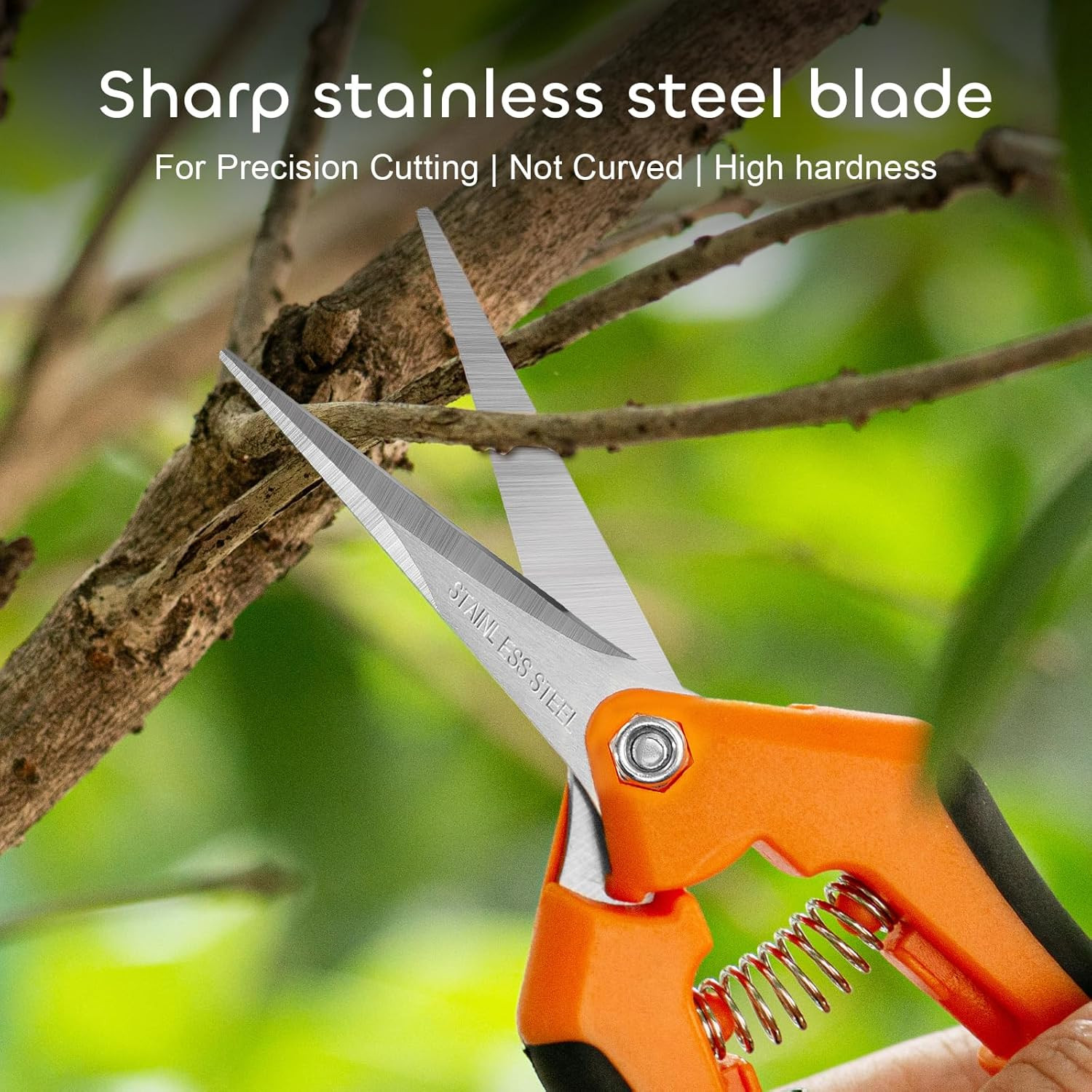 GROWNEER 3 Packs 6.5 Inch Pruning Shears Gardening Hand Snips Orange 