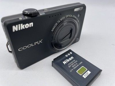 Excellent Nikon COOLPIX S6000 black 7x Zoom Compact Digital Camera