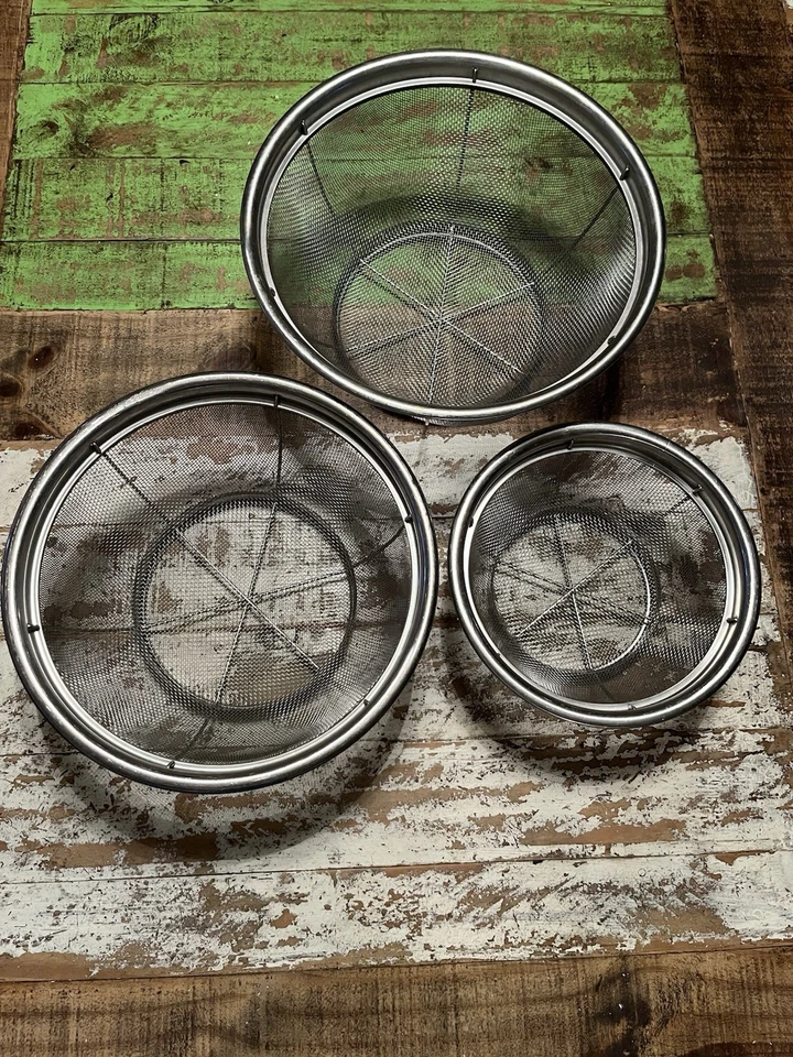 Pampered Chef Stainless Steel Mesh Colander Strainer Nesting Set Of 3 Style 2797 - Image 3 of 4