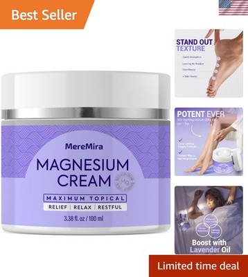 Natural Magnesium Cream with Lavender for Sleep & Joint Support - 3.38 Fl. Oz.