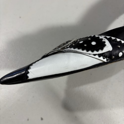 Christian Dior x John Galliano decolte tacco D'Orsay pelle nero bianco 40,5 - Foto 9 di 12