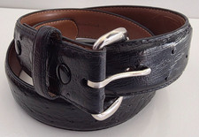 Cinturón estilo occidental Ferrini cuero caoba oscuro avestruz ITALIANO TALLA 38