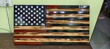 Handcrafted Wood Rustic Style Designer USA Flag, Wooden American Flag Patriotic