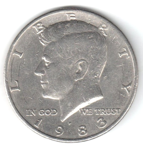 1983 P KENNEDY JFK HALF DOLLAR AVERAGE CIRCULATED - FREE SHIPPING!