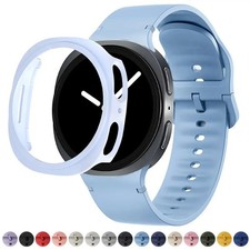 Silicone Watch Band Strap with PC Case Cover for Samsung Galaxy Watch 8 40/44mm