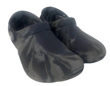 Crocs Bistro Work Clogs Black Gray Camo Slip Resistant Mens 4 Womens 6