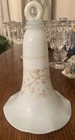 Ruffled Milk Glass Tall Smoke Bell With Design for Hanging Oil Lamp