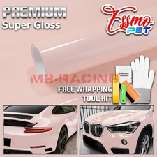 ESSMO PET Super Gloss Pale Pink Car Vehicle Vinyl Wrap Decal Glossy Like Paint