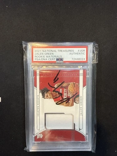 Jalen Green 2021 National Treasures Rookie Materials PSA DNA Authentic Auto