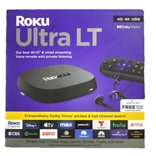 Roku Ultra LT 2025 HD Digital Streaming Device - Black New Free Shipping