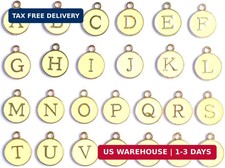 A-Z Letter Charms Round Enamel Alphabet Initial Pendant for Jewelry Making,Doubl
