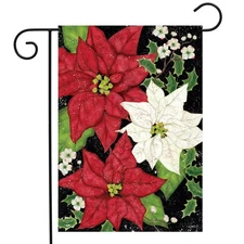Briarwood Lane Festive Poinsettias Christmas Garden Flag