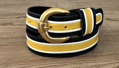 Carlisle wide belt size small Vintage Carlisle wide designer tan brown Leather runway belt  main image 4