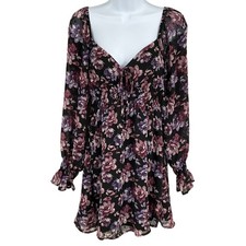 Francesca's Miami Floral Mini Dress Womens XS Babydoll Romantic Date Night Boho