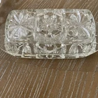Vintage Anchor Hocking Glass Covered Butter Dish Star of David Excellent