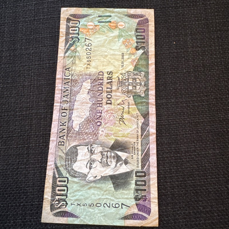 1999 JAMAICA $100 Bank of Jamaica Note