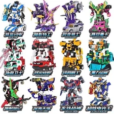 7-11” Cars, Planes & Trucks for Kids - Metal Cardbot Transforming Figures Toy