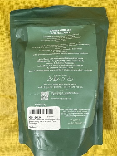 REVOLUTION TEA® Danish Rhubarb & Rose Flower Endure New 50 Tea Bags U2 - Picture 4 of 4
