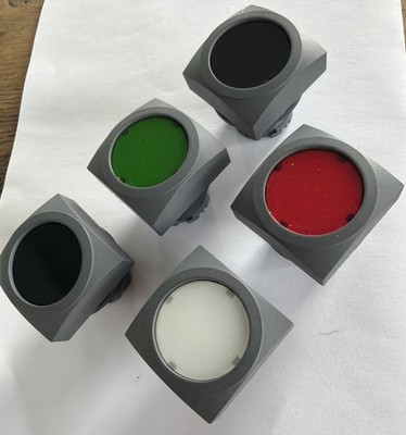 5 Stück QUARTEX-R-JUWEL von Georg Schlegel Drucktaster Schwarz Rot Grün Weiß
