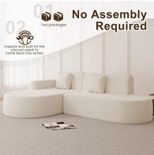 Luxury 4 Seater L-shaped Corner Boneless Sofa, With L Or R Design And Arms Rest