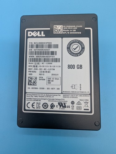 HF06W DELL SAMSUNG 800GB 12G SAS 2.5" SSD SOLID STATE Drive | eBay ...