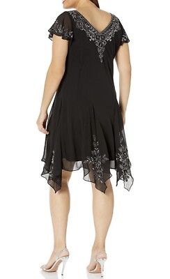 jkara cocktail dresses JKara size 6 gray beaded and sequin knee length dress Party/Cocktail